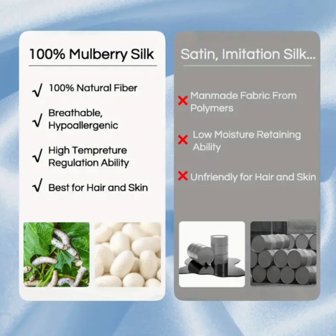 Sky Blue Silk Pillowcase