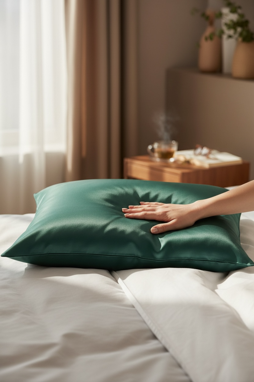 Forest Green Silk Pillowcase