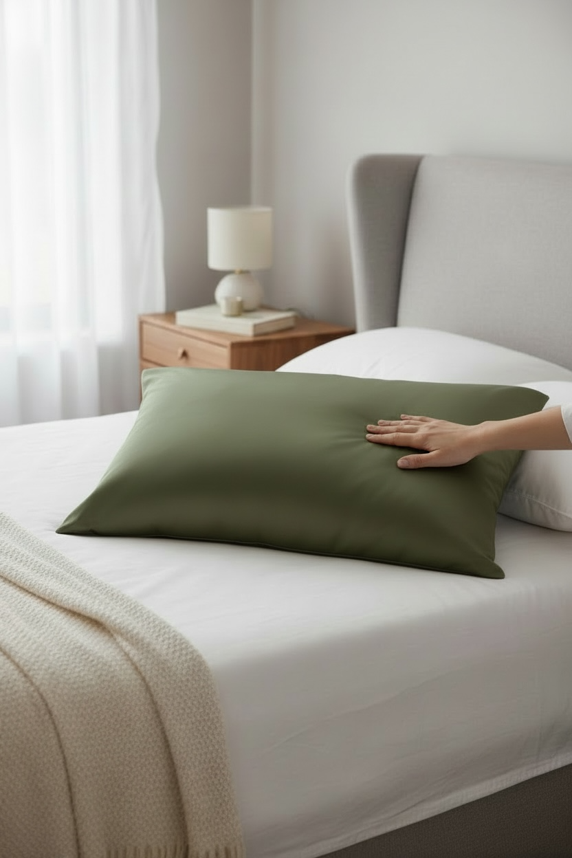 Olive Silk Pillowcase