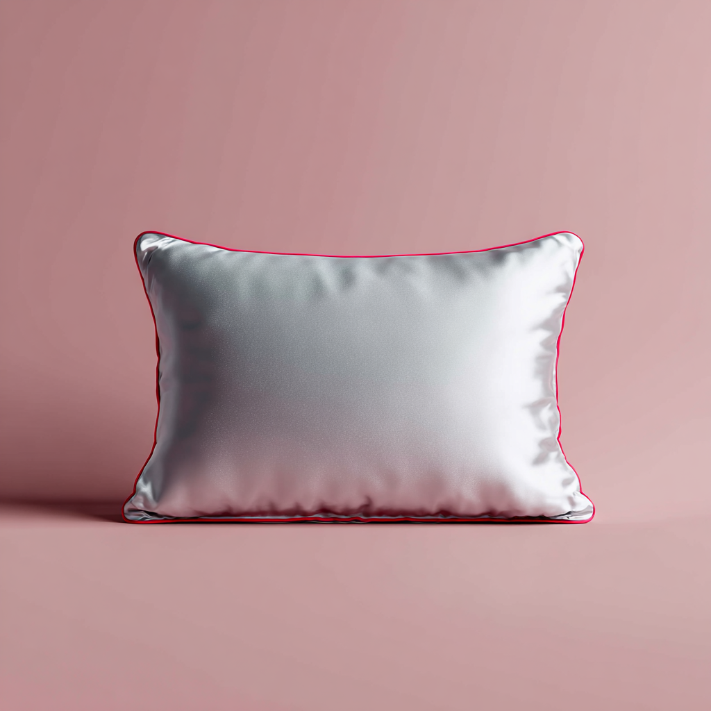 Grey/Pink Silk Pillowcase