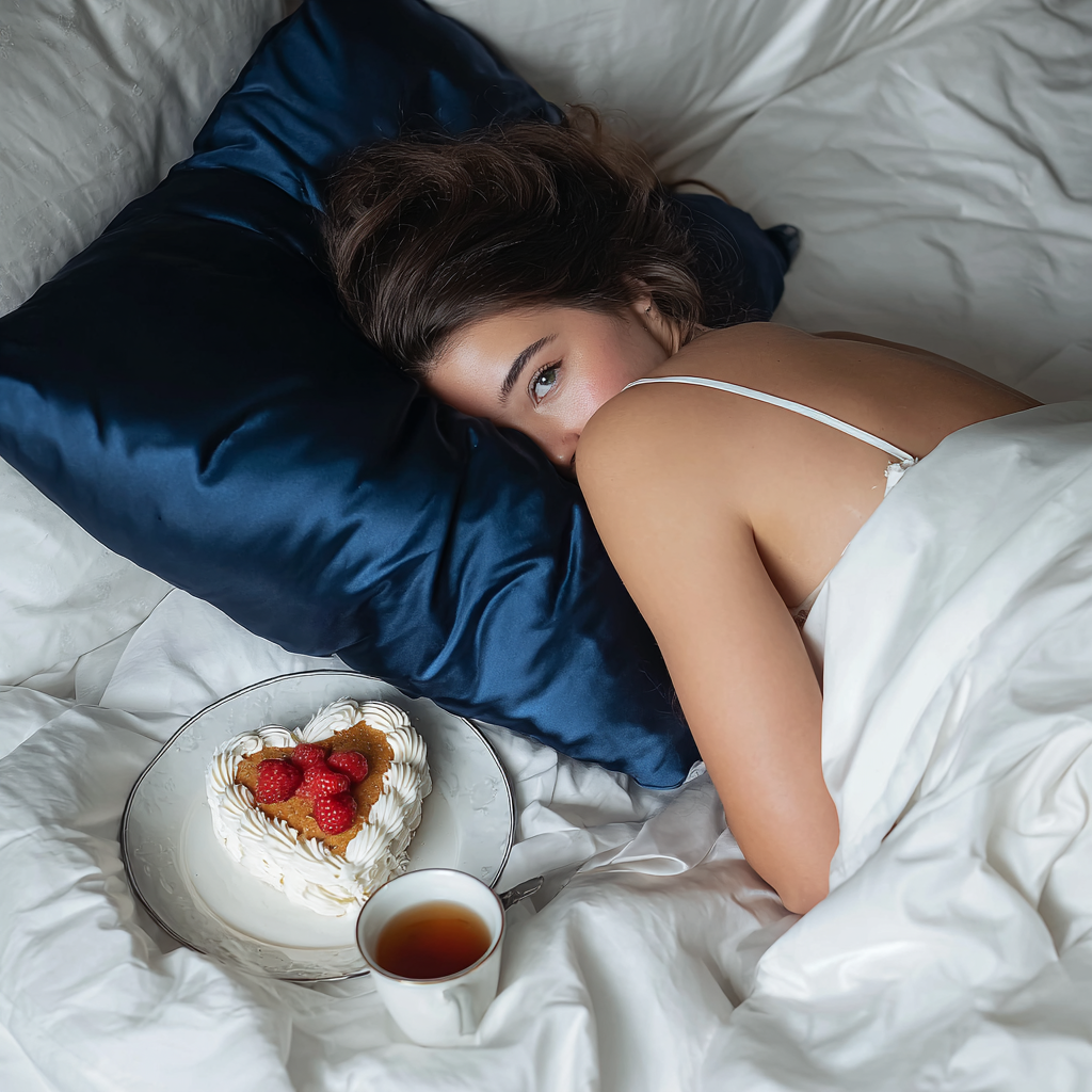 Navy Silk Pillowcase